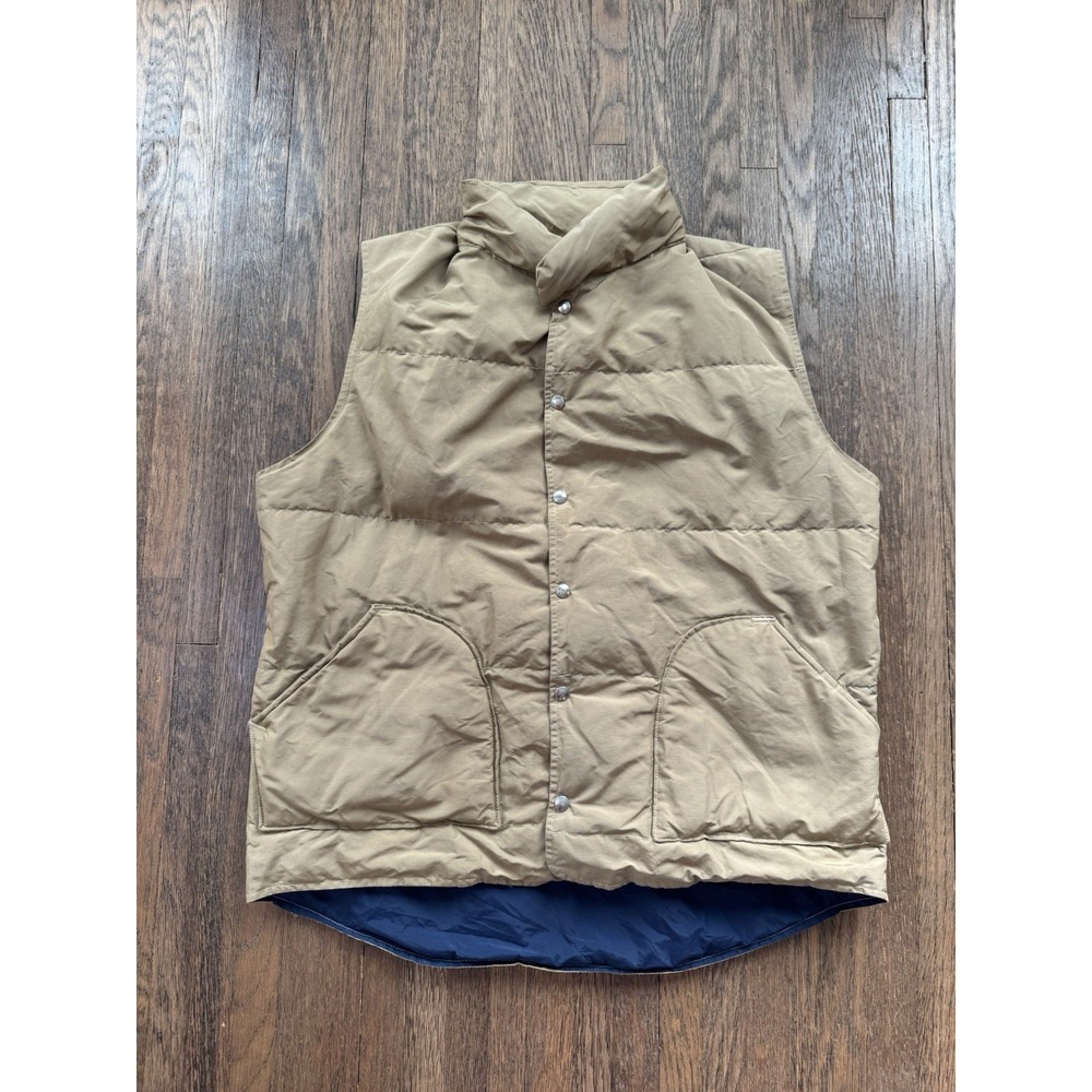 Vintage The Wilderness Adventurer Down Puffer Vest Tan Size Large 70s Gorpcore